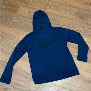 Nike Dri-Fit hoodie. Navy in color. Boys Large.